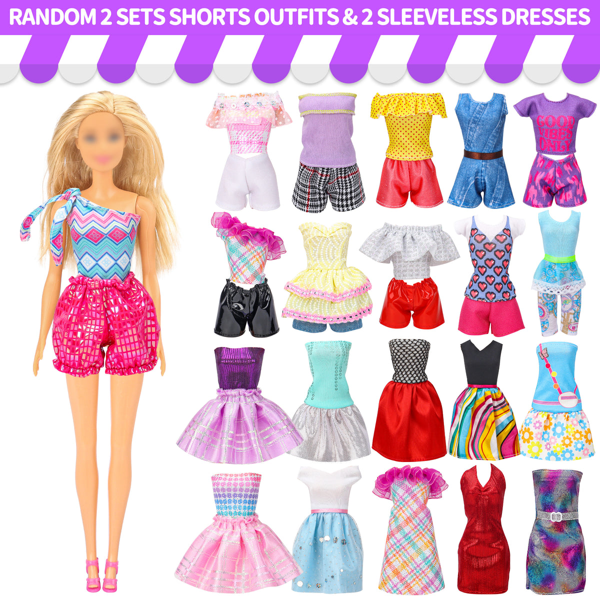 Style Shine 90 PCS Doll Clothes and Accessories Set Toys for 11.5 inch Doll