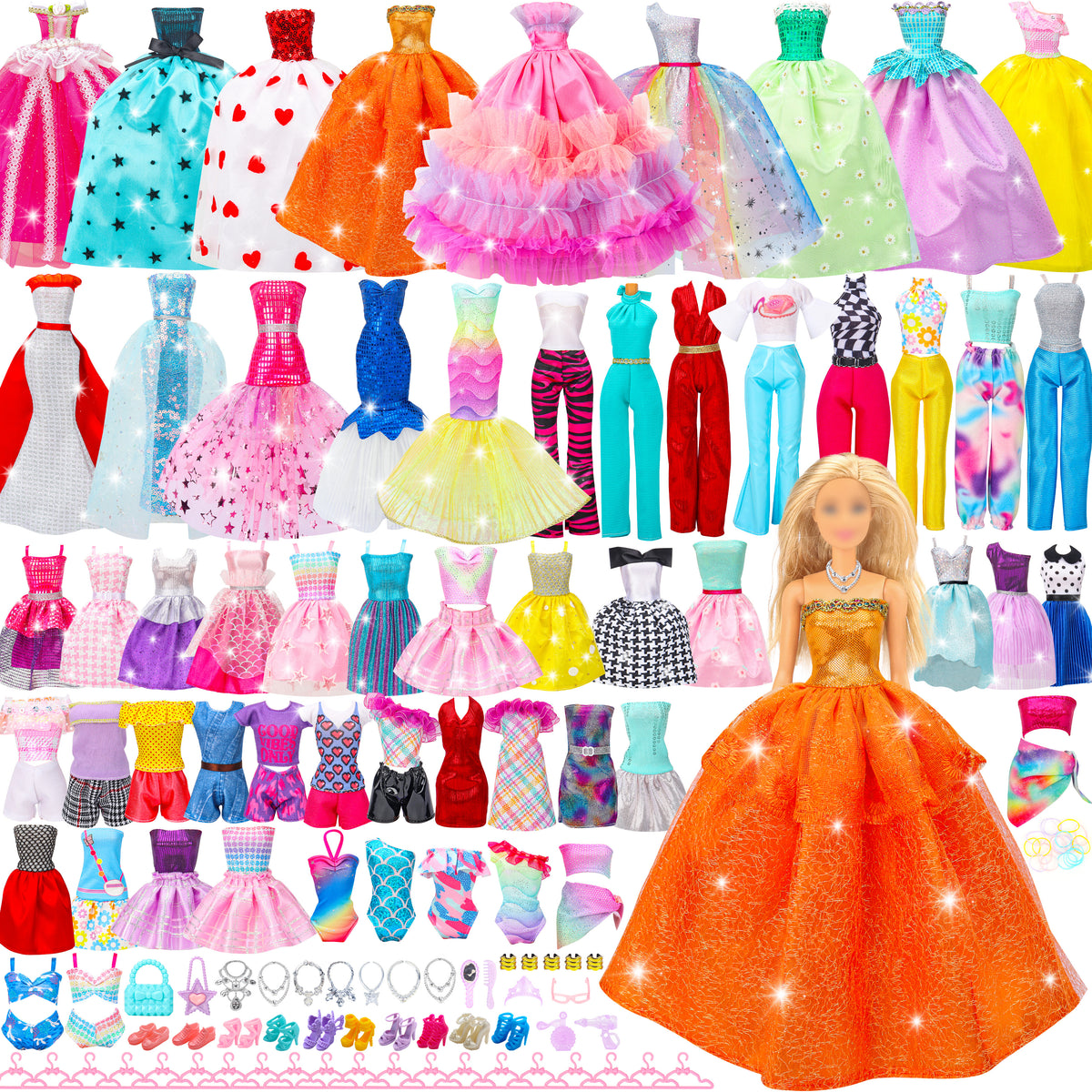 Style Shine 90 PCS Doll Clothes and Accessories Set Toys for 11.5 inch Doll