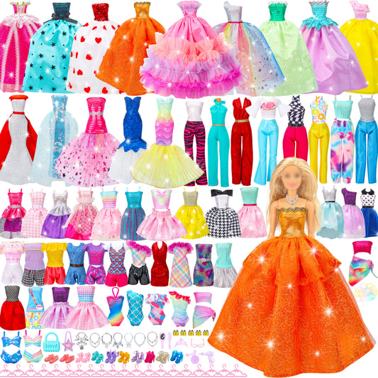 Style Shine 90 PCS Doll Clothes and Accessories Set Toys for 11.5 inch Doll