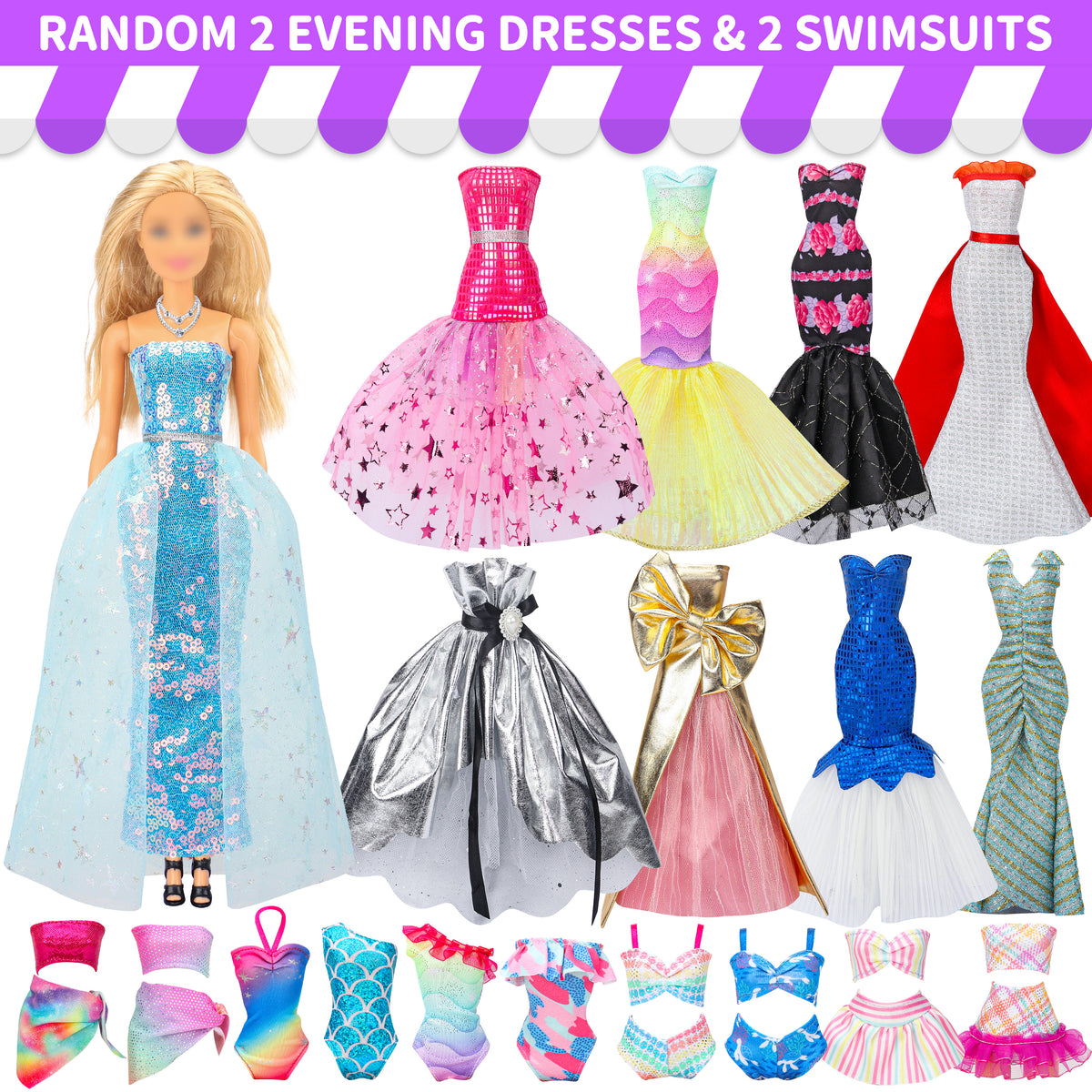 Style Shine 90 PCS Doll Clothes and Accessories Set Toys for 11.5 inch Doll